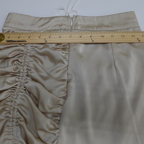 Stella Dallas mini SKIRT womens SMALL ruched scrunched beige Y2k club party rave - Picture 6 of 12